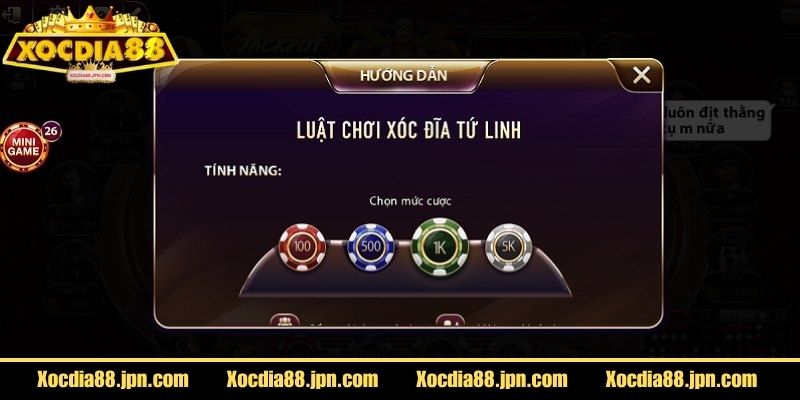 Trò chơi hiển thị khung đặt cược, đồng hồ đếm ngược
